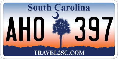 SC license plate AHO397