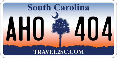 SC license plate AHO404
