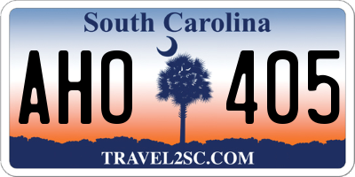 SC license plate AHO405