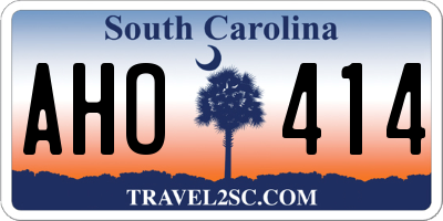 SC license plate AHO414