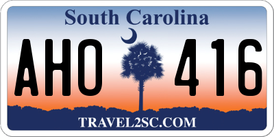 SC license plate AHO416