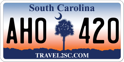 SC license plate AHO420