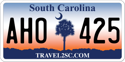 SC license plate AHO425