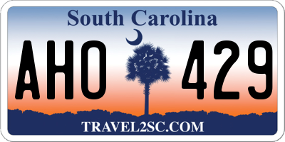 SC license plate AHO429