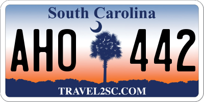 SC license plate AHO442