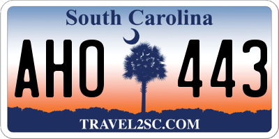 SC license plate AHO443