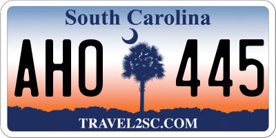 SC license plate AHO445
