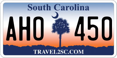 SC license plate AHO450