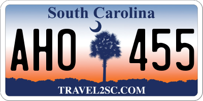 SC license plate AHO455