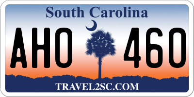 SC license plate AHO460