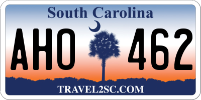 SC license plate AHO462