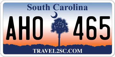 SC license plate AHO465