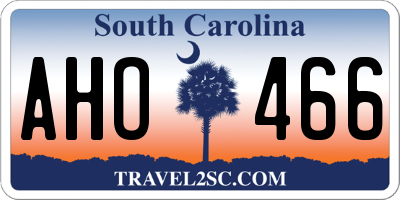 SC license plate AHO466