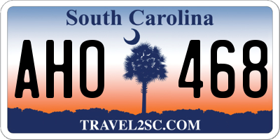 SC license plate AHO468