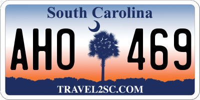SC license plate AHO469