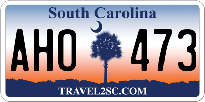 SC license plate AHO473