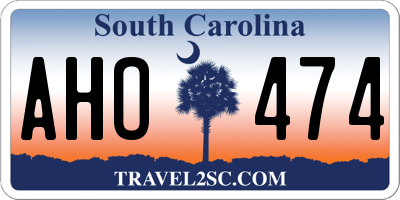 SC license plate AHO474