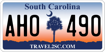 SC license plate AHO490