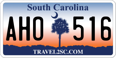 SC license plate AHO516