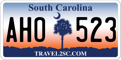 SC license plate AHO523