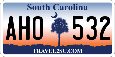 SC license plate AHO532