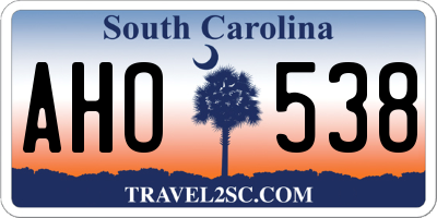 SC license plate AHO538