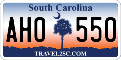 SC license plate AHO550