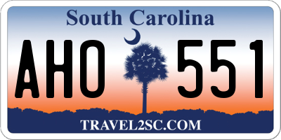 SC license plate AHO551