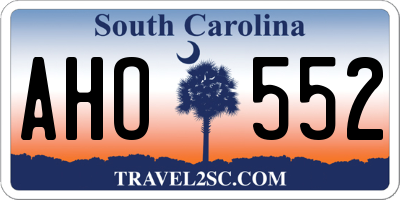 SC license plate AHO552