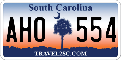 SC license plate AHO554