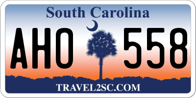 SC license plate AHO558
