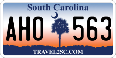 SC license plate AHO563