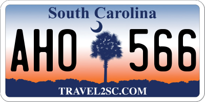 SC license plate AHO566