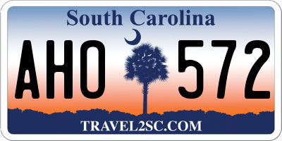 SC license plate AHO572