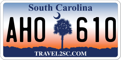 SC license plate AHO610