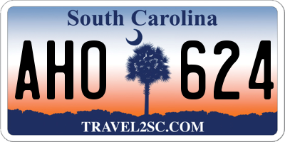 SC license plate AHO624