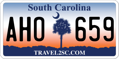 SC license plate AHO659