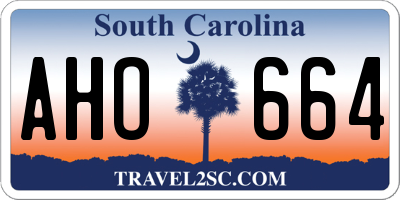 SC license plate AHO664