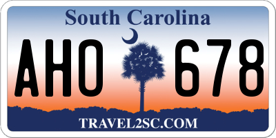 SC license plate AHO678