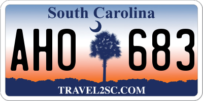 SC license plate AHO683