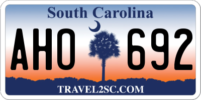 SC license plate AHO692