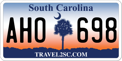 SC license plate AHO698