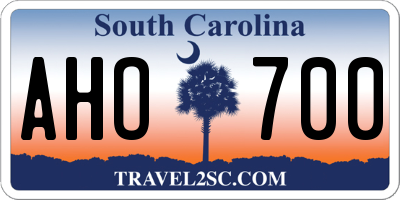 SC license plate AHO700