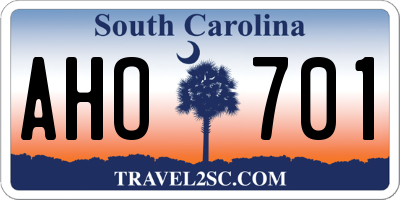SC license plate AHO701