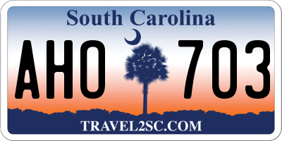 SC license plate AHO703