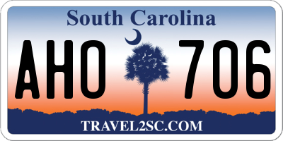 SC license plate AHO706