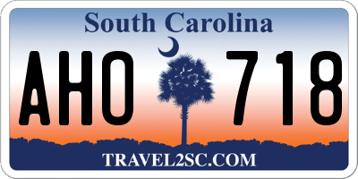 SC license plate AHO718