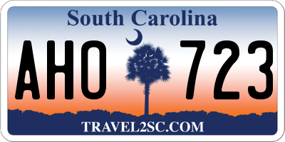 SC license plate AHO723