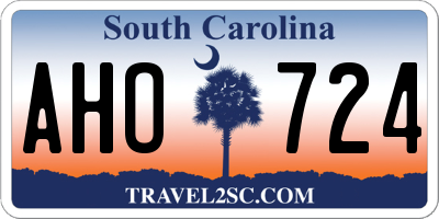 SC license plate AHO724