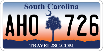 SC license plate AHO726